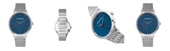Morphic M65 Series, Blue Face, Silver Bracelet Watch w/Day/Date, 42mm